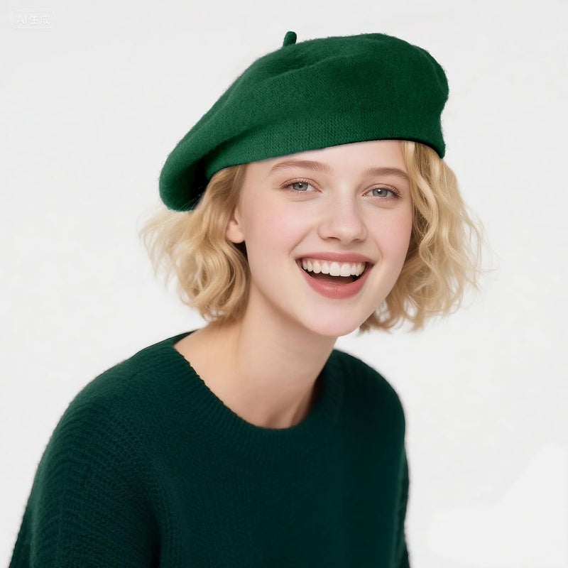 mifengda Classic Beret Hats for Women French Beret Hats Painter Artist Costume Cap for Women Girls Men Kids - Image 4